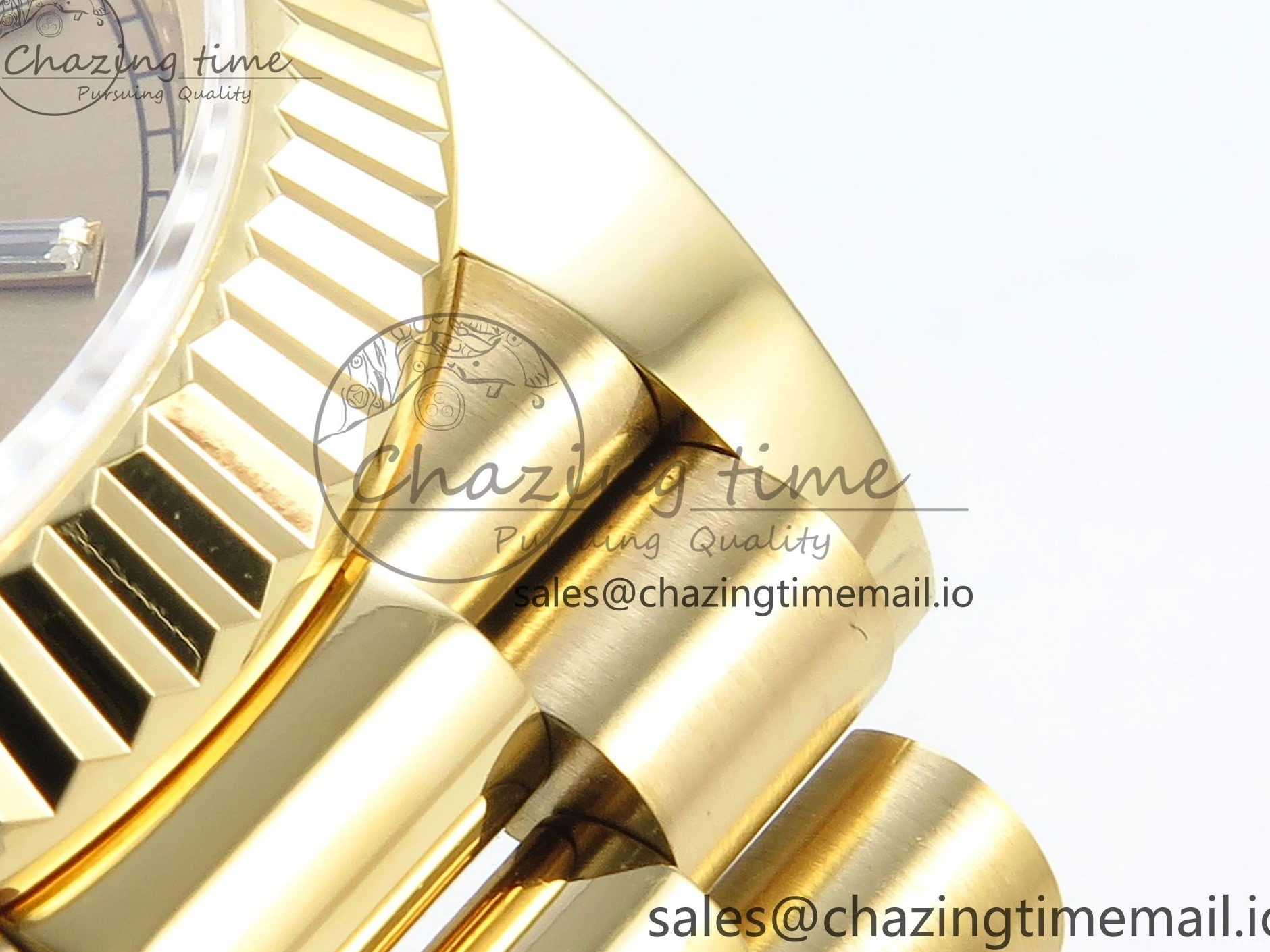 MiroTime 0129 Contemporary Day Date 128238 36mm YG KF 1:1 Best Edition YG Crystal Dial On President Bracelet A2836 (Gain Weight) 646